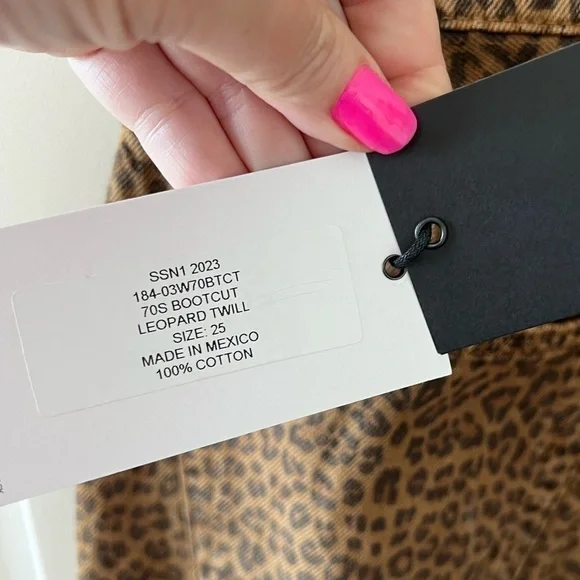 RE/DONE 70S BOOTCUT LEOPARD TWILL JEAN NWT - Picture 7 of 16